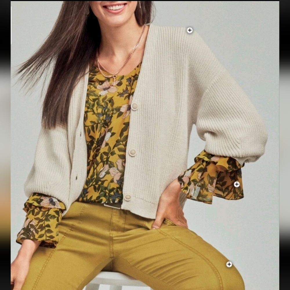 CABI Spring Scene Floral Blouse Size Small Like NEW